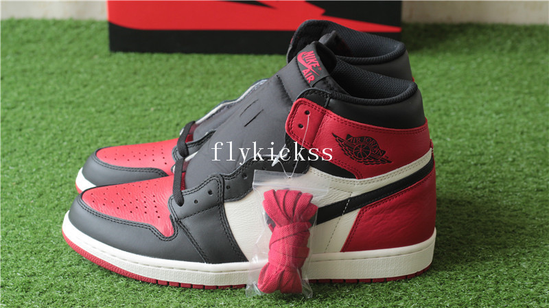 AAAA Grade Authentic Air Jordan 1 Bred Toe